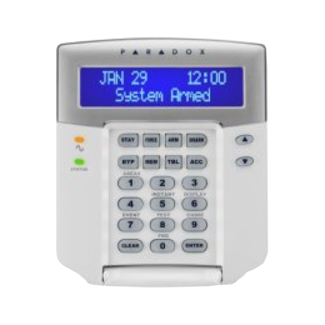 Teclado LCD alfanumérico leitor de proximidade centrais EVO Paradox K641R 
